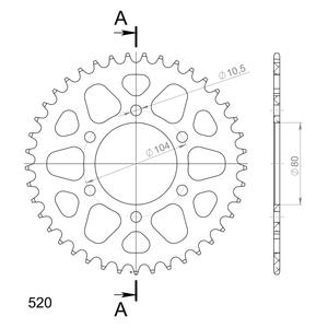 Rear ALU sprocket SUPERSPROX RAL-478:41-BLK black 41T, 520