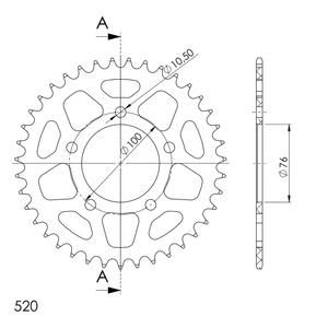 Rear ALU sprocket SUPERSPROX RAL-7091:40-BLK black 40T, 520