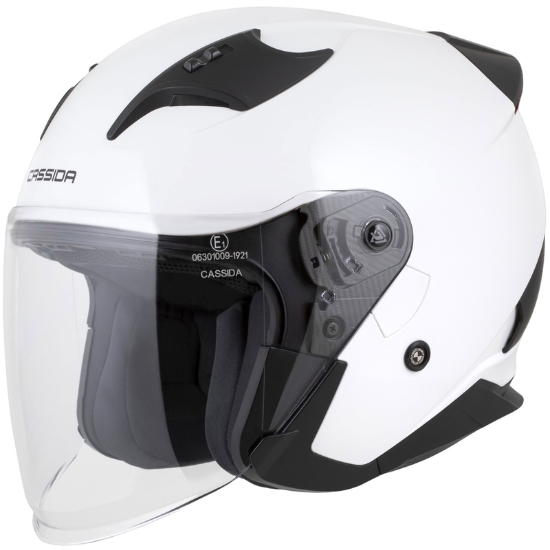 Kask motocyklowy otwarty Cassida Reflex 2.0 Solid biało-czarny