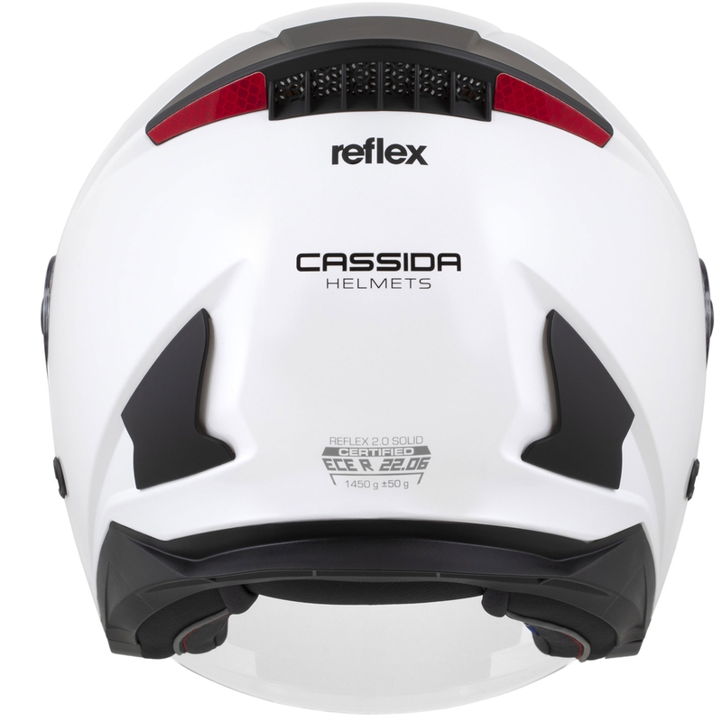 Kask motocyklowy otwarty Cassida Reflex 2.0 Solid biało-czarny