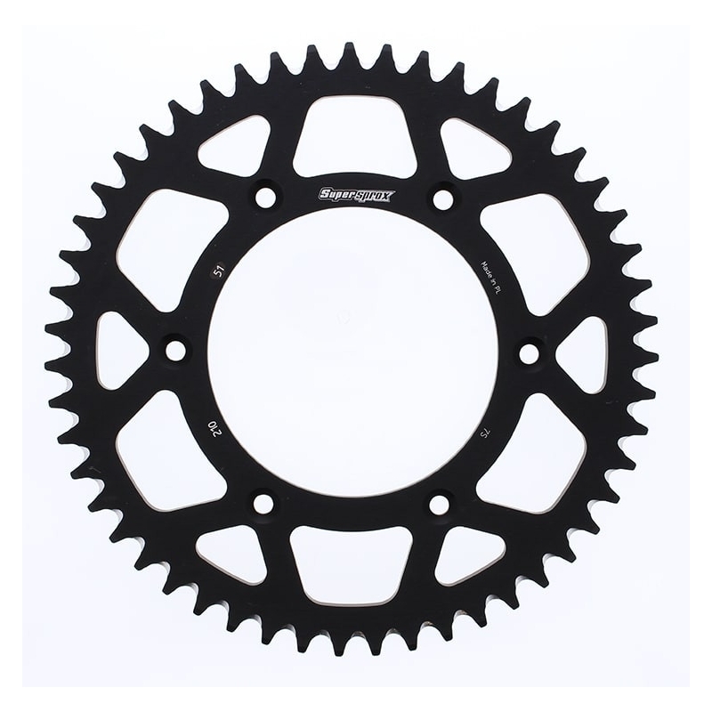 Rear ALU sprocket SUPERSPROX black 51T, 520