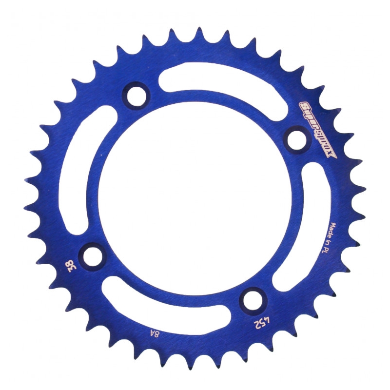 Rear ALU sprocket SUPERSPROX blue 38T, 415