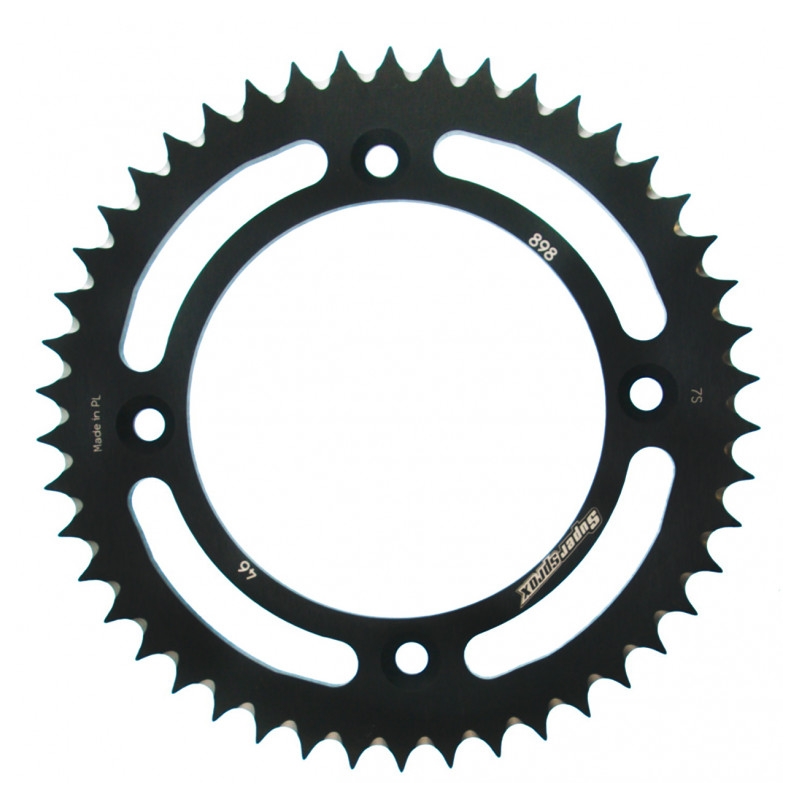 Rear ALU sprocket SUPERSPROX black 46T, 428
