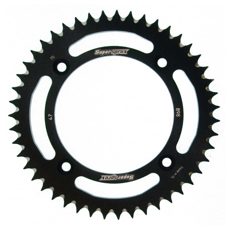 Rear ALU sprocket SUPERSPROX black 47T, 428