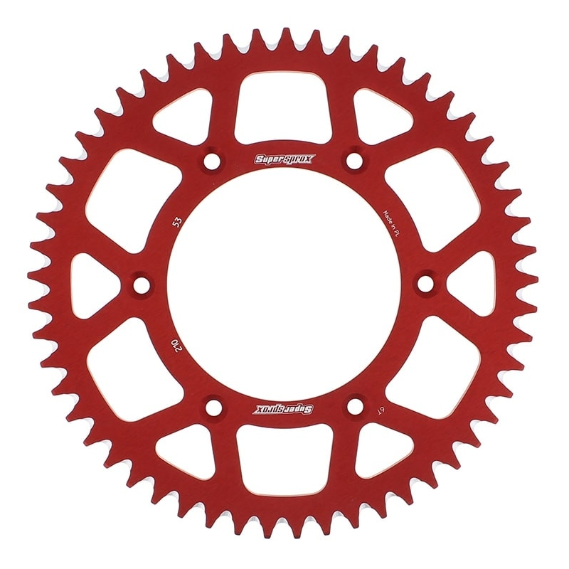 Rear ALU sprocket SUPERSPROX red 53T, 520