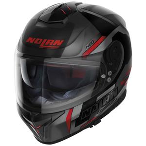 Kask motocyklowy integralny Nolan N80-8 Wanted N-com matowy czarno-czerwony
