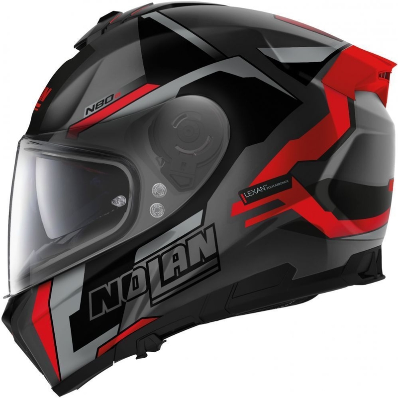 Kask motocyklowy integralny Nolan N80-8 Wanted N-com matowy czarno-czerwony