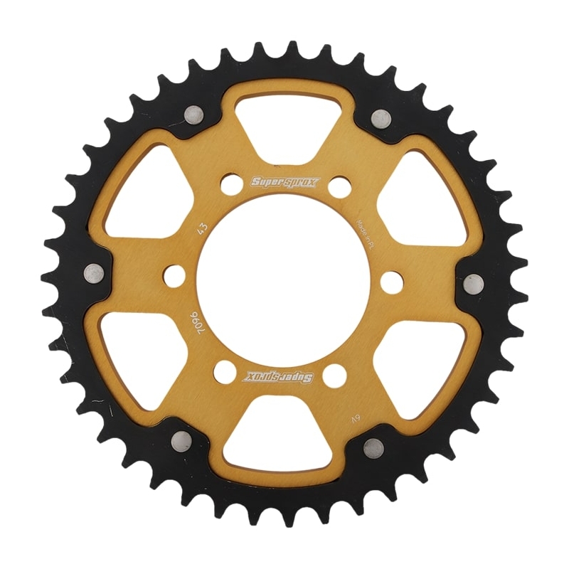 Rear sprocket SUPERSPROX STEALTH gold 43T, 530