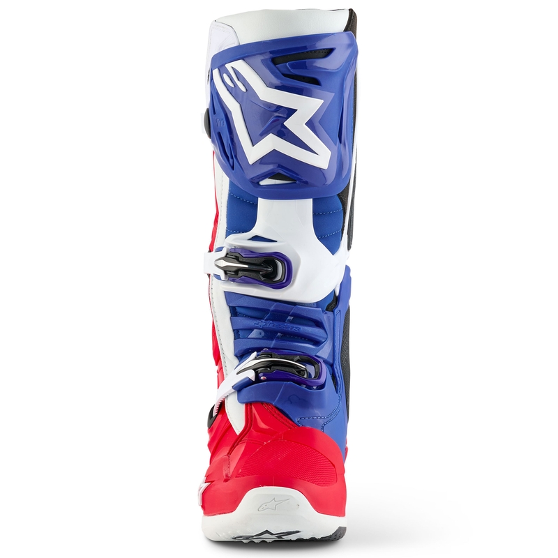 Buty motocyklowe Alpinestars Tech 10 Limited Edition FORTITUDE w kolorze biało-niebiesko-czerwonym