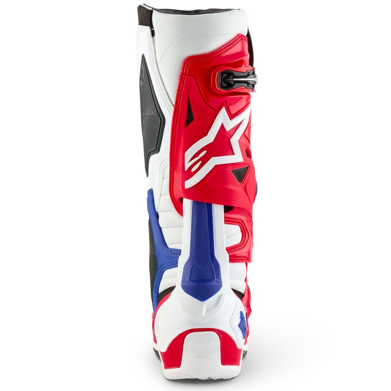 Buty motocyklowe Alpinestars Tech 10 Limited Edition FORTITUDE w kolorze biało-niebiesko-czerwonym