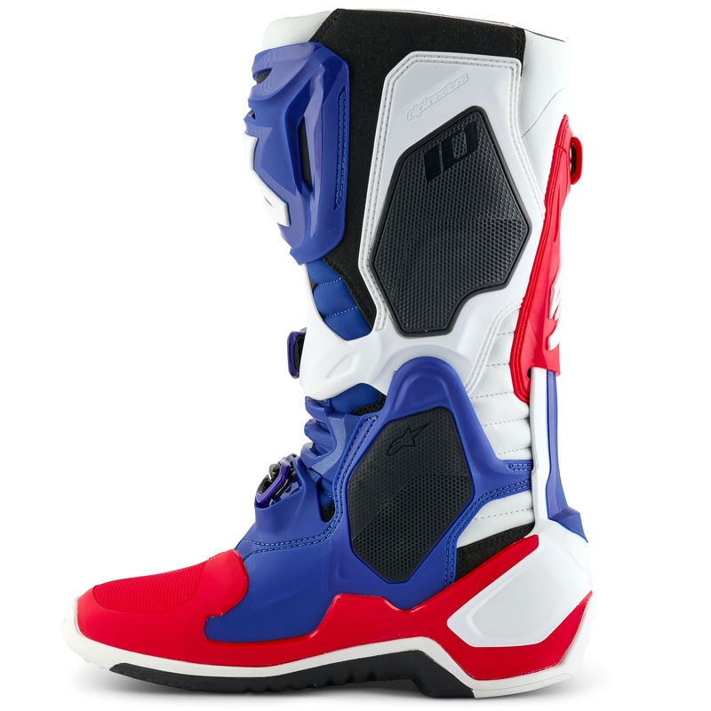 Buty motocyklowe Alpinestars Tech 10 Limited Edition FORTITUDE w kolorze biało-niebiesko-czerwonym