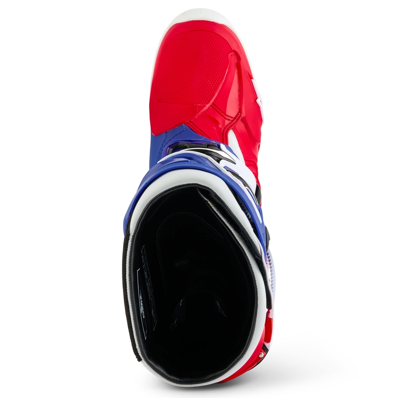 Buty motocyklowe Alpinestars Tech 10 Limited Edition FORTITUDE w kolorze biało-niebiesko-czerwonym