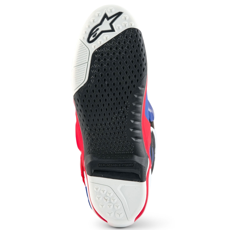 Buty motocyklowe Alpinestars Tech 10 Limited Edition FORTITUDE w kolorze biało-niebiesko-czerwonym