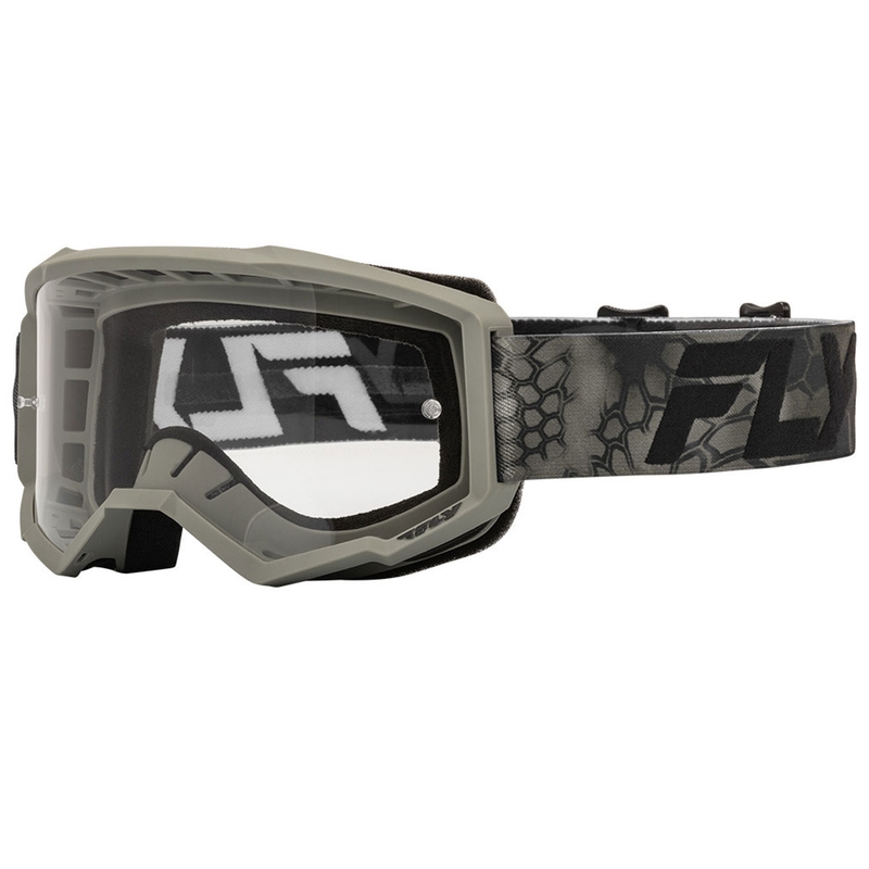 Okulary motocrossowe Fly Racing Focus szaro-czarne z przezroczystym pleksiglasem