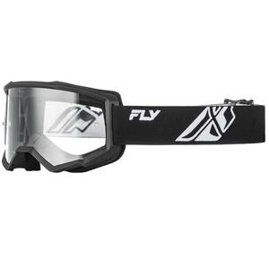 Okulary motocrossowe Fly Racing Focus czarno-białe II z przezroczystego pleksiglasu