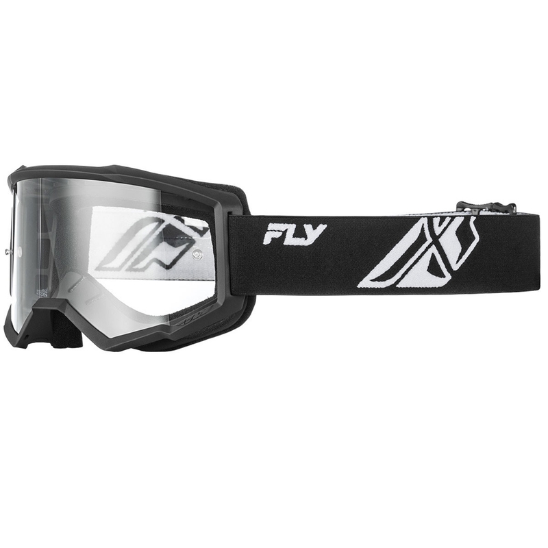 Gogle motocrossowe dziecięce FLY Racing Focus czarno-białe z przezroczystym pleksiglasem