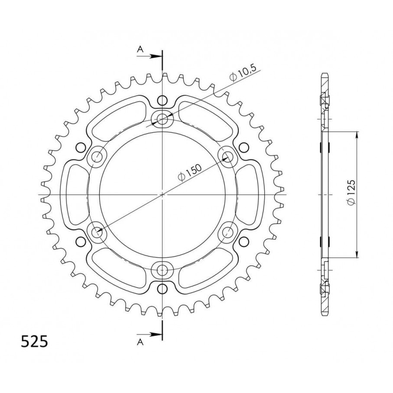 Rear sprocket SUPERSPROX STEALTH orange 46T, 525