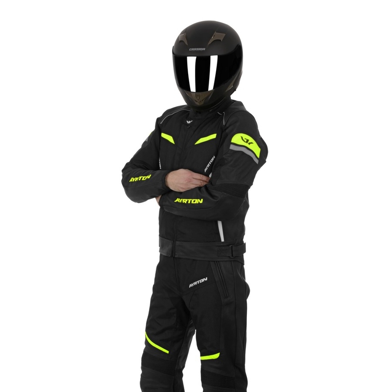 Kombinezon motocyklowy Ayrton Optimus czarno-fluo żółty wyprzedaż