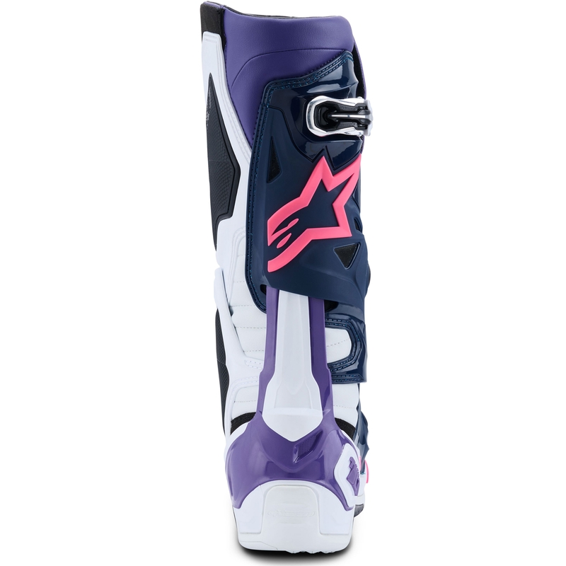 Buty motocyklowe Alpinestars Tech 10 biało-fioletowo-niebiesko-fluo-różowe