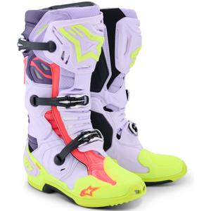 Buty motocyklowe Alpinestars Tech 10 Supervented w kolorze fioletowo-fluo-żółto-różowym