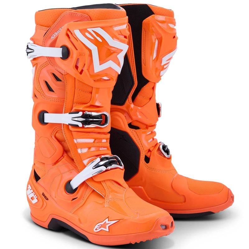 Buty motocyklowe Alpinestars Tech 10 Supervented fluo pomarańczowo-czarno-białe