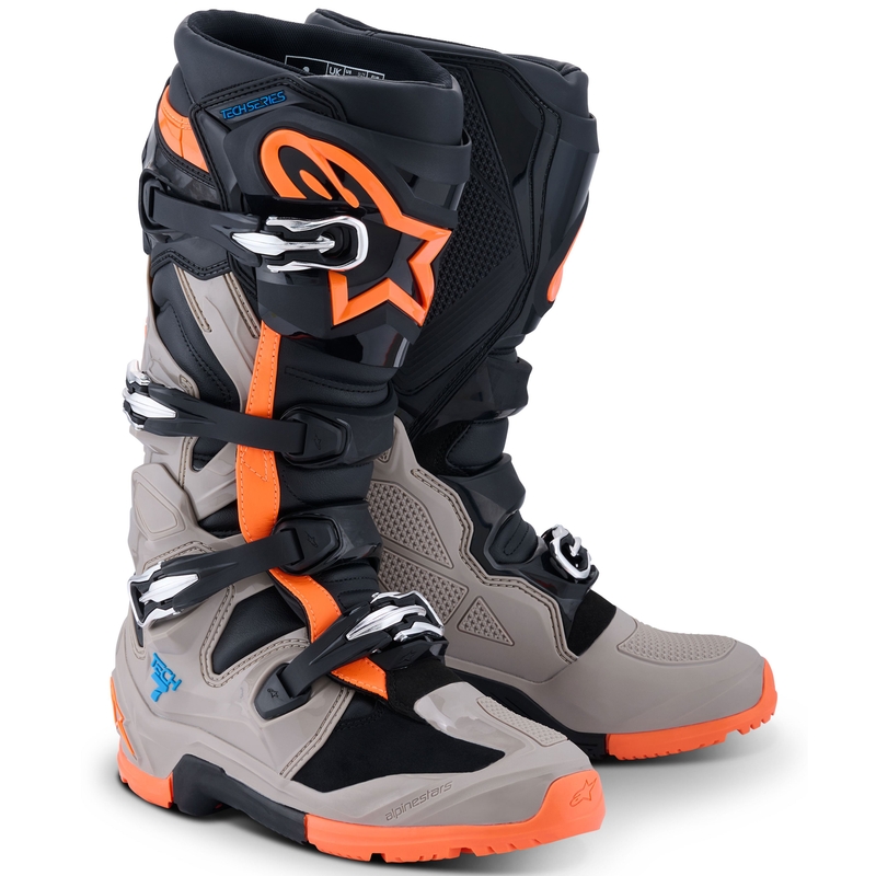 Buty motocyklowe Alpinestars Tech 7 Enduro w kolorze czarno-ciemnoszarym-fluo-pomarańczowym