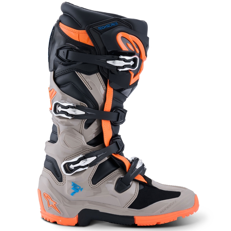 Buty motocyklowe Alpinestars Tech 7 Enduro w kolorze czarno-ciemnoszarym-fluo-pomarańczowym