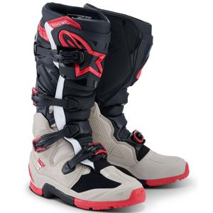Buty motocyklowe Alpinestars Tech 7 Enduro w kolorze czarno-jasnoszarym-czerwonym