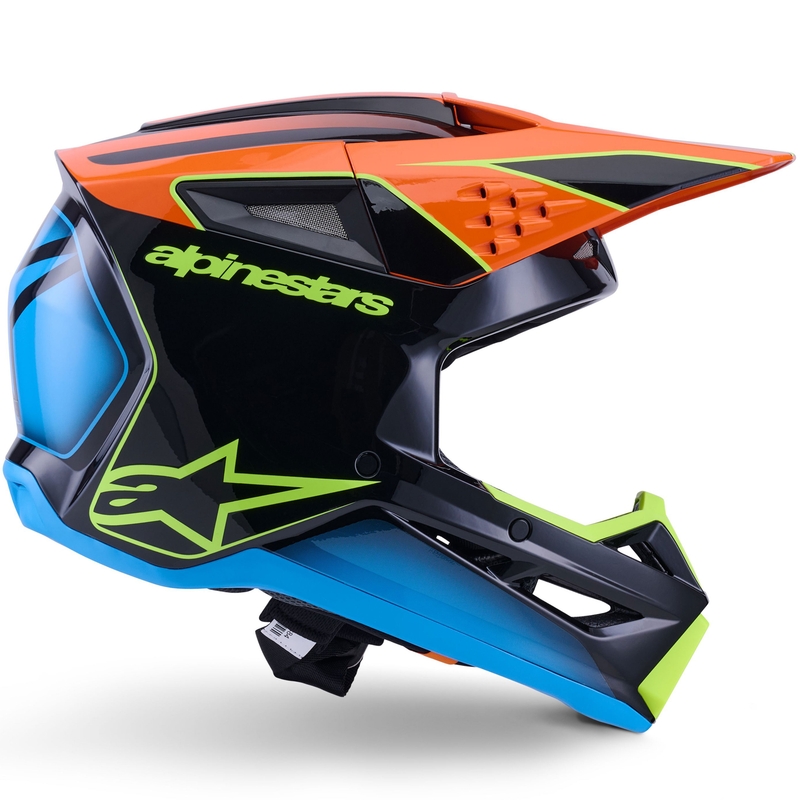 Kask motocrossowy Alpinestars S-M3 Fray czarno-fluo pomarańczowo-fluo żółto-turkusowy