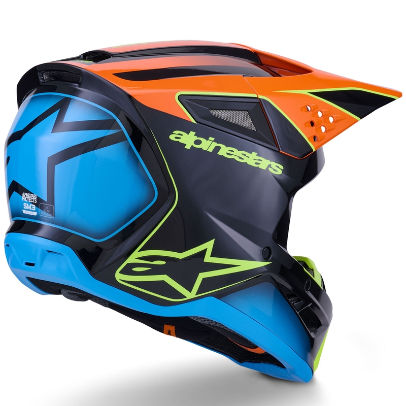 Kask motocrossowy Alpinestars S-M3 Fray czarno-fluo pomarańczowo-fluo żółto-turkusowy