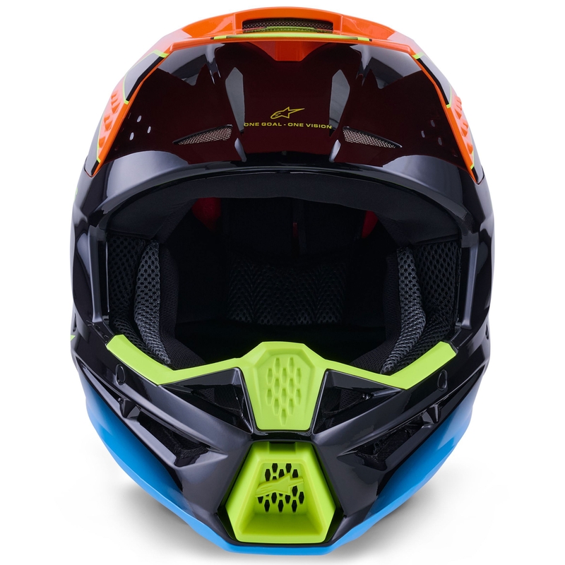 Kask motocrossowy Alpinestars S-M3 Fray czarno-fluo pomarańczowo-fluo żółto-turkusowy