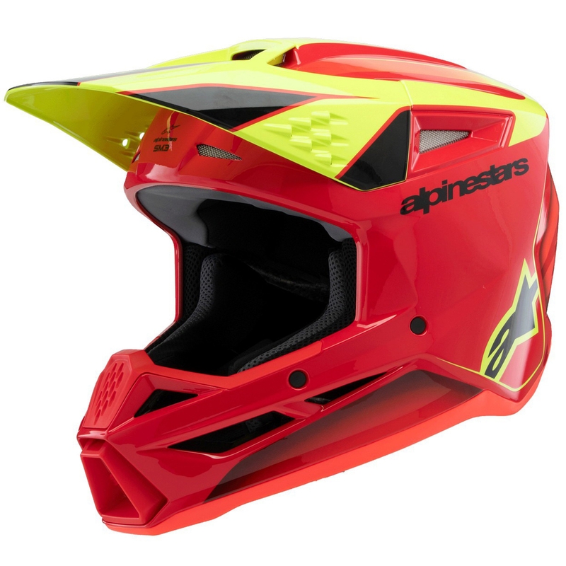 Kask motocrossowy Alpinestars S-M3 Fray czerwono-fluo żółto-czarny