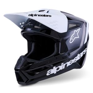Kask motocrossowy Alpinestars S-M3 Radium czarno-biało-szary