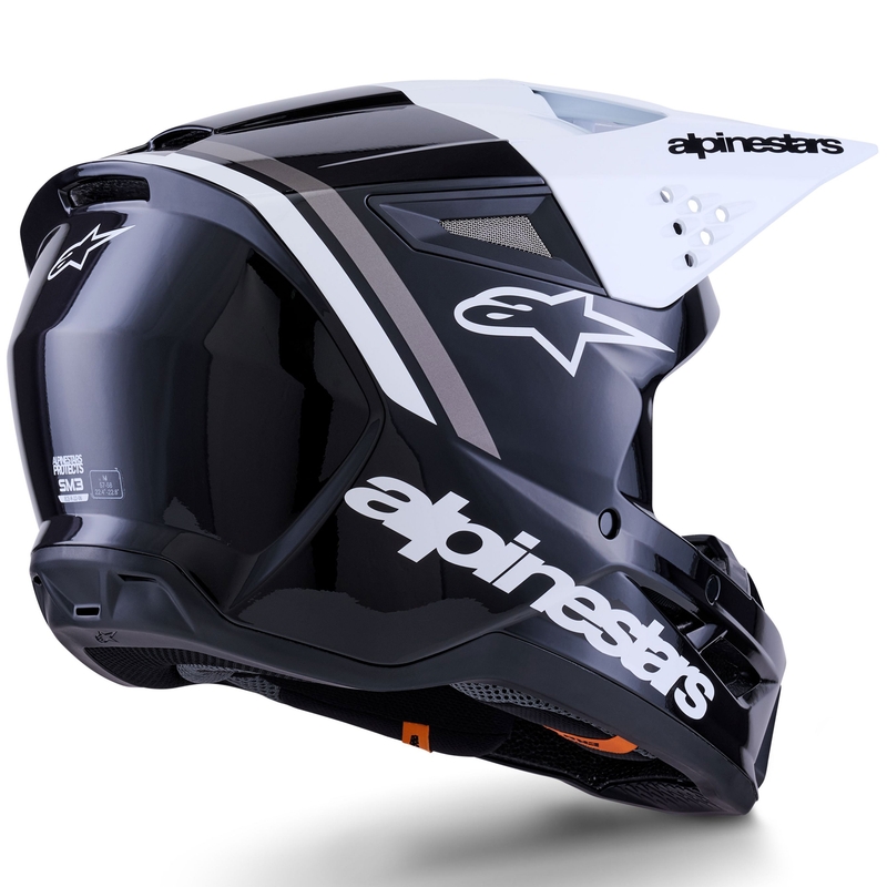 Kask motocrossowy Alpinestars S-M3 Radium czarno-biało-szary