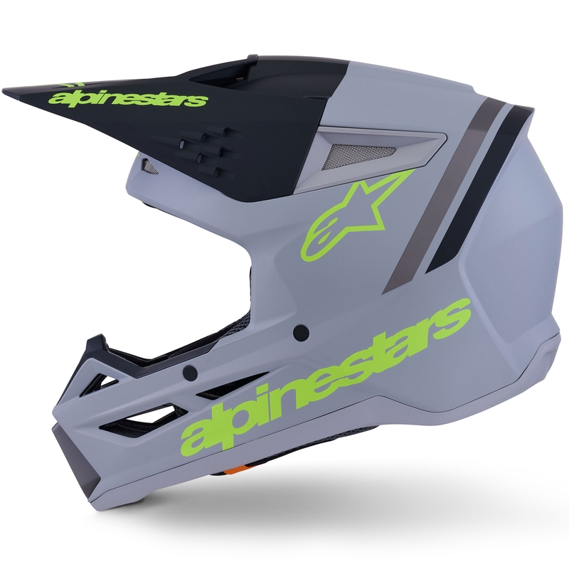 Kask motocrossowy Alpinestars S-M3 Radium matowy szaro-fluo żółto-czarny