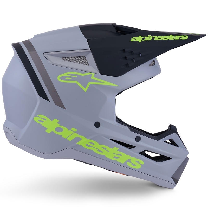 Kask motocrossowy Alpinestars S-M3 Radium matowy szaro-fluo żółto-czarny