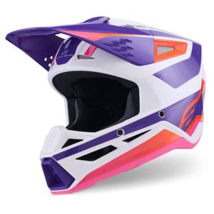 Kask motocrossowy Alpinestars S-M3 Heat biało-fioletowo-różowy