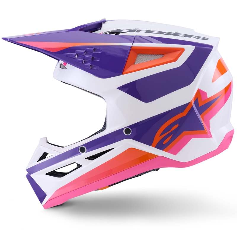 Kask motocrossowy Alpinestars S-M3 Heat biało-fioletowo-różowy