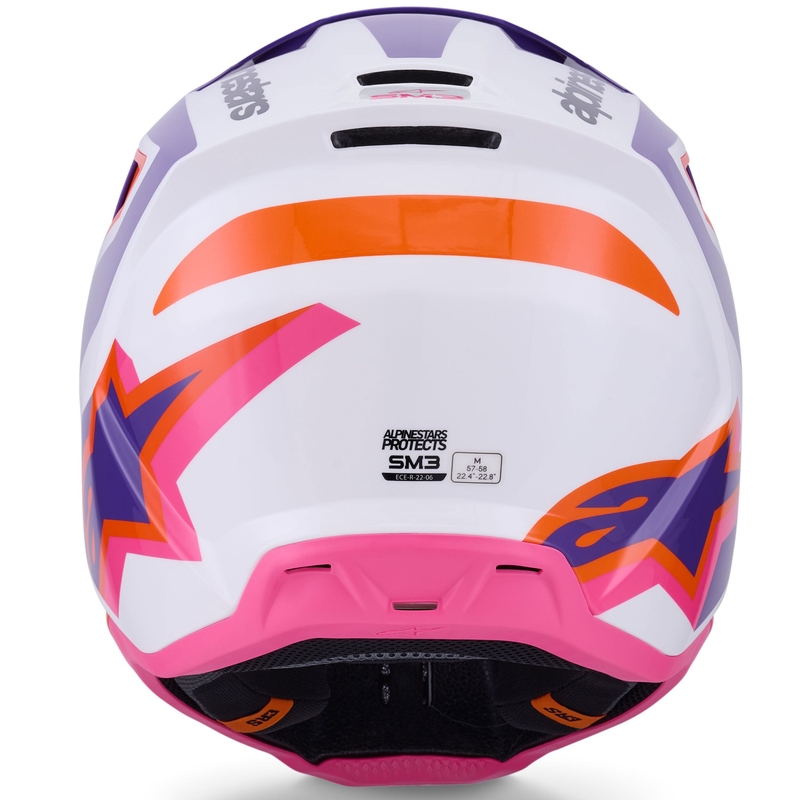 Kask motocrossowy Alpinestars S-M3 Heat biało-fioletowo-różowy