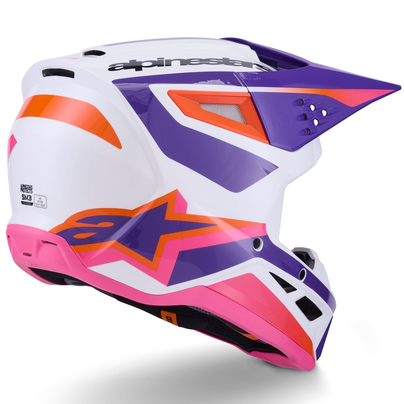 Kask motocrossowy Alpinestars S-M3 Heat biało-fioletowo-różowy