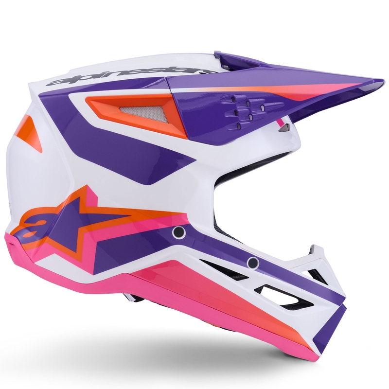 Kask motocrossowy Alpinestars S-M3 Heat biało-fioletowo-różowy