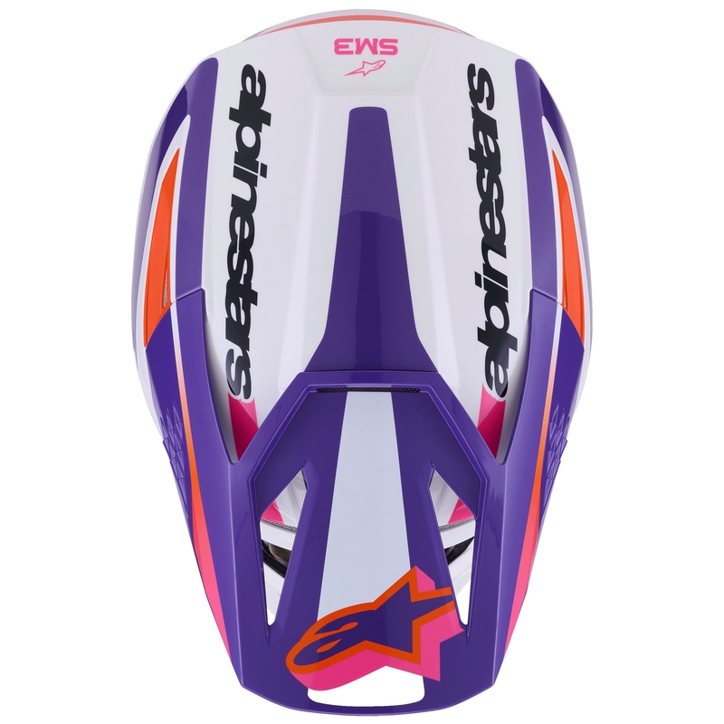 Kask motocrossowy Alpinestars S-M3 Heat biało-fioletowo-różowy