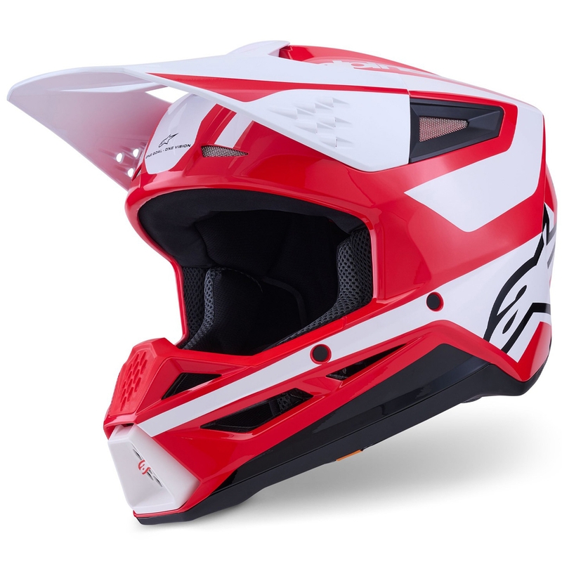 Kask motocrossowy Alpinestars S-M3 Heat czerwono-biało-czarny