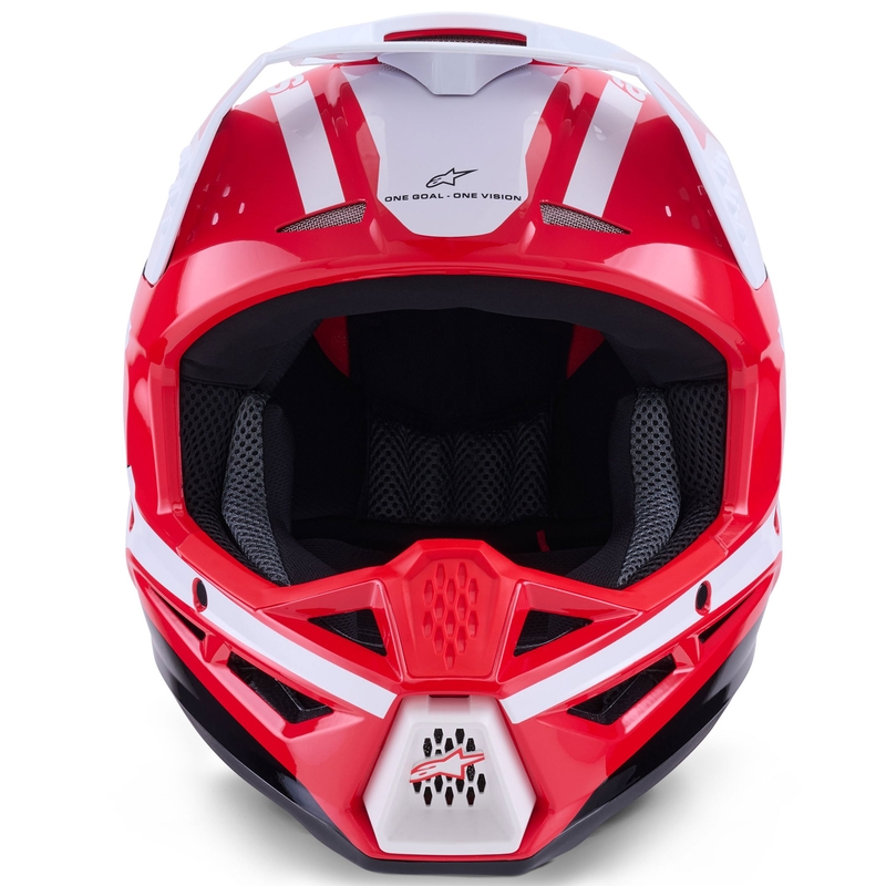 Kask motocrossowy Alpinestars S-M3 Heat czerwono-biało-czarny