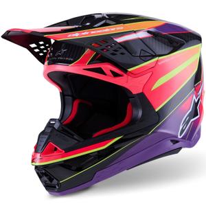Kask motocrossowy Alpinestars Supertech S-M10 Era w kolorze różowo-fioletowo-fluo-żółtym