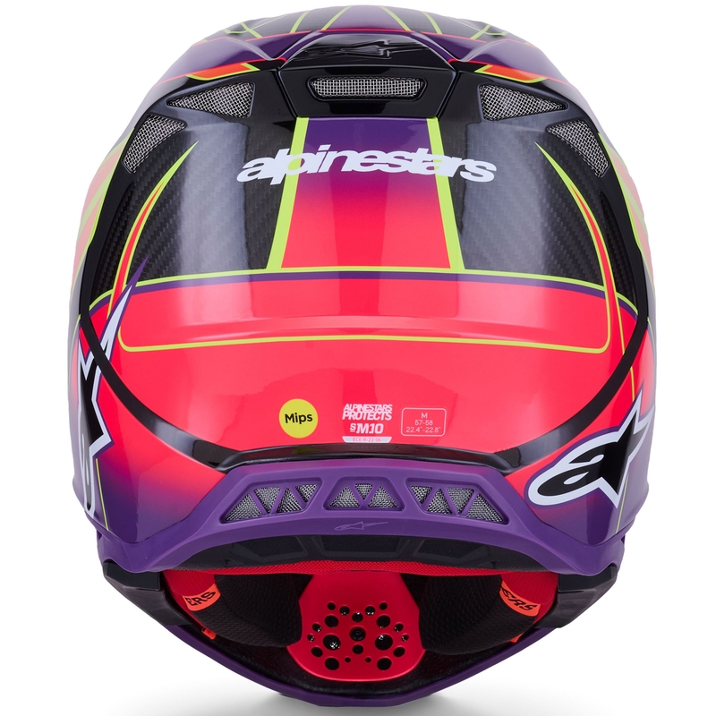Kask motocrossowy Alpinestars Supertech S-M10 Era w kolorze różowo-fioletowo-fluo-żółtym