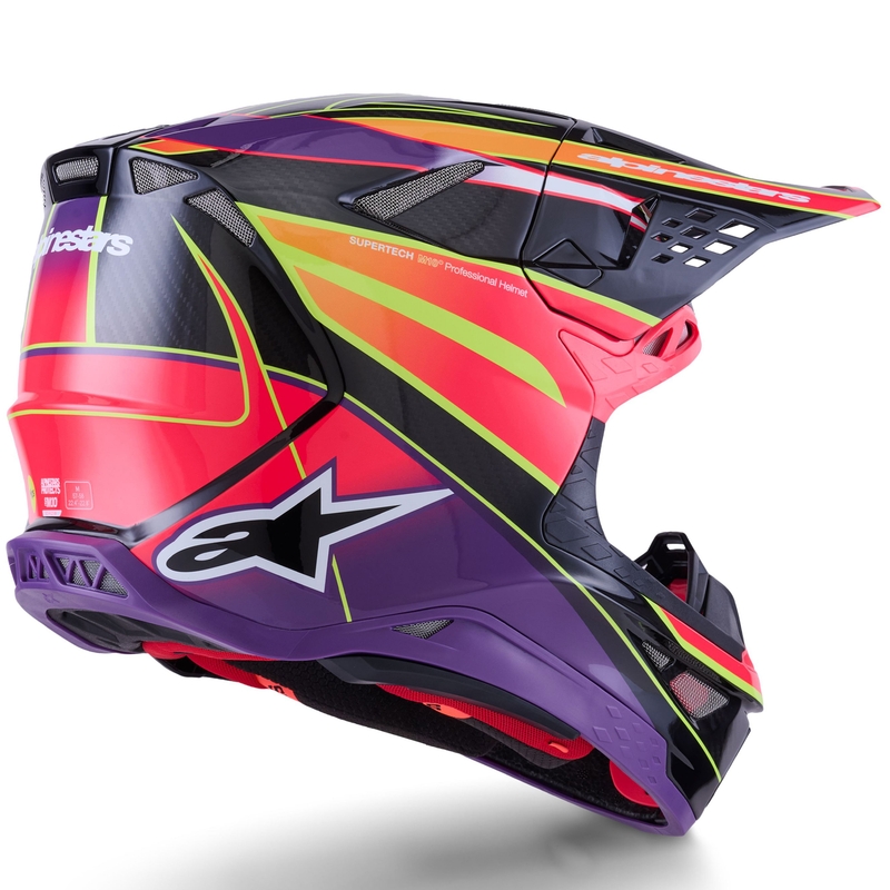Kask motocrossowy Alpinestars Supertech S-M10 Era w kolorze różowo-fioletowo-fluo-żółtym