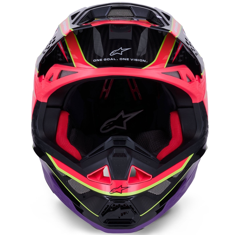 Kask motocrossowy Alpinestars Supertech S-M10 Era w kolorze różowo-fioletowo-fluo-żółtym