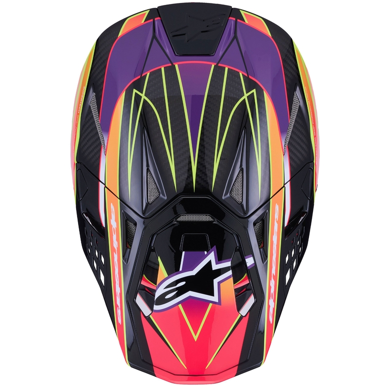 Kask motocrossowy Alpinestars Supertech S-M10 Era w kolorze różowo-fioletowo-fluo-żółtym