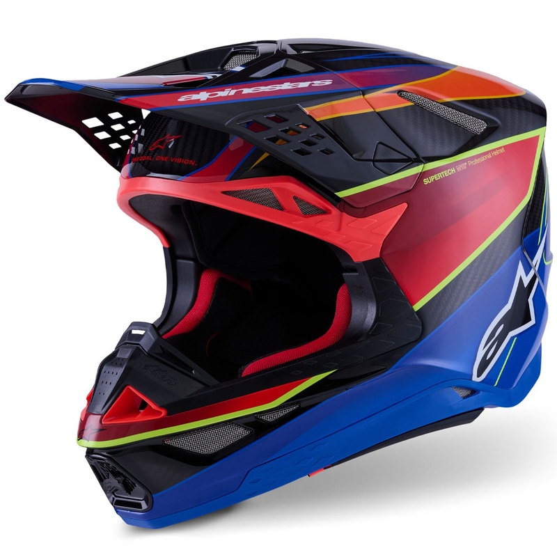 Kask motocrossowy Alpinestars Supertech S-M10 Era niebiesko-czerwono-fluo-żółty